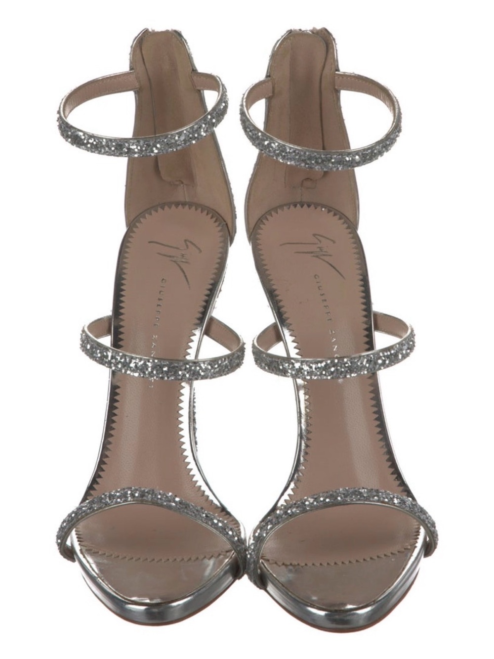 Giuseppe Zanotti Silver Glitter Crystal Sandals
✨ Size 38